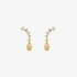 Gold Diamond Ear Crawler with Dangle Bezel Pear Cut yellow diamond