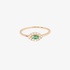 Tiny gold ring with emerald and diamonds