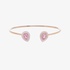 Pink gold open bangle bracelet with pink sapphires and pink mother of pearl