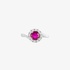White gold ruby ring with diamonds
