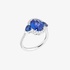 white gold round ring with sapphires and diamonds