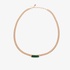 pink gold necklace with thick chain and malachite