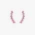 Σταθερά σκουλαρίκια από ροζ χρυσό με ροζ ζαφείρια
