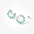 White gold side earrings with emeralds and diamonds