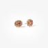 Pink gold flower studs with colourful tourmaline and sapphires