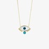 Mother of pearl evil eye necklace with turqoise