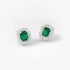 Classic square rosette earrings with emeralds and diamonds