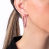 Pink gold pink sapphire hoops