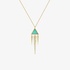 Turquoise triagle necklace with diamond outline