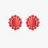 Elegant coral earrings with diamonds