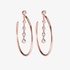 Pink gold hoops with a dangling chain of diamonds
