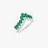 Crown ring with emeralds and diamonds