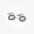 Silver cufflinks with black diamonds