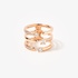 Modern pink gold ring with diamonds