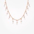 Classy pink gold chain necklace with mixed cut diamonds
