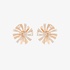 pink gold flower earrings with diamonds