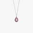 White gold ruby drop pendant with diamonds