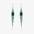 Long emerald earrings with diamonds