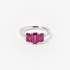 Triple ruby ring with diamonds