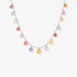 Fun white gold necklace with rose cut fancy colored sapphires