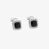Silver cufflinks with onyx square shape