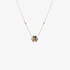 18K Rose Gold Multicolor Sapphire Flower Necklace with Brilliant-Cut Diamonds
