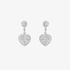 White gold heart shaped studs with diamonds