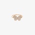 Ring with batterfly and diamonds in pink gold