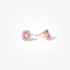 Gold rectungular studs with pink sapphires and diamonds