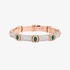 pink gold bangle bracelet with diamonds and emeralds