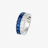 White Gold Double Half Eternity Ring with Blue Sapphire & White Baguettes