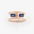 Two line modern ring with sapphires