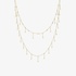 Gold double chain necklace with hanging diamonds