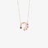 Modern pink gold pendant with diamonds and colourful sapphires