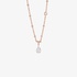 Pink gold chain necklace with a single diamond drop