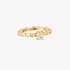 Gold solitaire ring with yellow diamonds