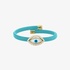 Bracelet rose gold eye with blue rubber and diamonds