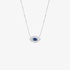 White gold evil eye pendant with sapphire and diamonds