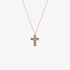 Small pink gold cross with brown diamonds