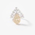 White gold cluster ring with diamonds in gold setting