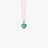 Pink gold emerald heart pendant