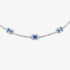 White gold tennis necklace with triple square sapphires