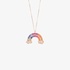Pink gold rainbow pendant with colourful sapphires