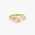 Gold open ring with diamonds