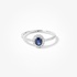 White gold sapphire ring with diamonds