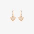 Pink gold hoops with dangling diamond hearts