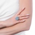 Unique blue flower ring with diamonds