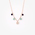 Pink gold necklace with turquoise and lapis