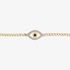 Gold chain bracelet eye with diamonds