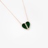 Rose Gold Malachite Heart Necklace with Brilliant-Cut Diamonds